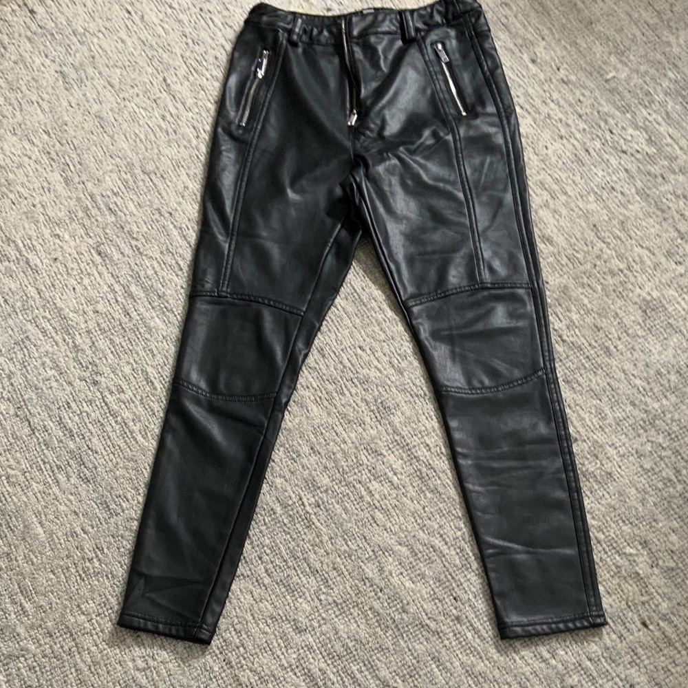 Topshop Black Leather-Look Jeggings